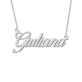 Stainless Steel Jewelry Custom Dainty Initial Name Necklace Silver for Women Grandma Giuliana