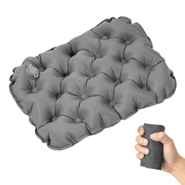 Rbleote Inflatable Seat Cushion, Waterproof and Portable Seat Cushion, Outdoor, Foldable, Ultralight Design, Suitable for Travel, Concerts, Beaches, Lawns (Grey)