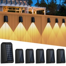 Bacane Luces de Valla Solar, Luces de Valla con Energía Solar y 8 Colores, Luces de Paso del Anochecer al Amanecer para Valla, Pared, Escalón, Patio, Garaje, Patio (6)