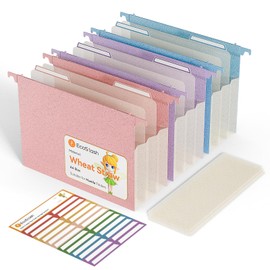 EcoStash A4 Suspension Files, Pack of 3 Recycled Wheat Straw Hanging File Folders with Index for School Personnel File Office Hanging Folder