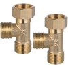 VILLCASE Forged Brass 90 Degree Elbow Tee Connector 1/2 Inch