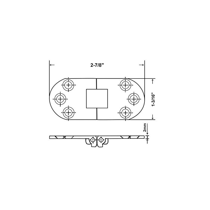 QCAA Solid Brass Butler Tray, Folding Table Hinge, 2-1/2" x