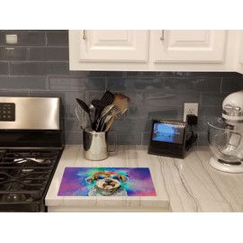 Caroline's Treasures DAC2552LCB Schnauzer Hippie Dawg Glass Cutting Board Large Decorative Tempered Glass Kitchen Cutting and Serving Board Large Size Chopping Board