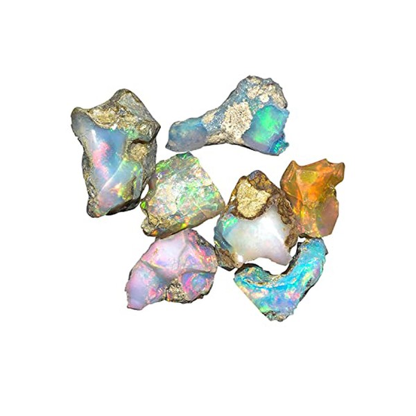 Raw Opal Crystals - Genuine Natural AAA Grade Opal Gram Lot, Reiki Crystals and Healing Stones,Jewelry Making Gemstone, Ultra Fire Striking Opal, Opal Rock (Mix Fire 25 Gram)