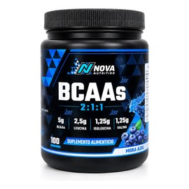 Bcaa Nova Nutrition En Polvo Sabor Mora Azul