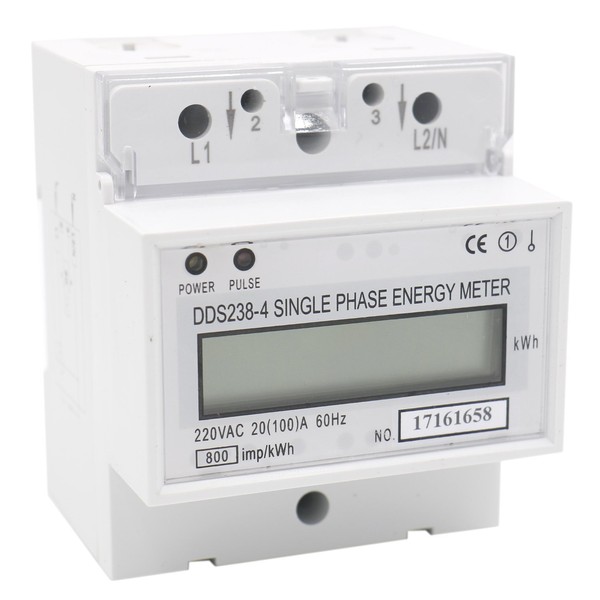 Heschen Single-Phase Energy Meter, DDS238-4, 220VAC 100Amp 60Hz, Kilowatt Hour
