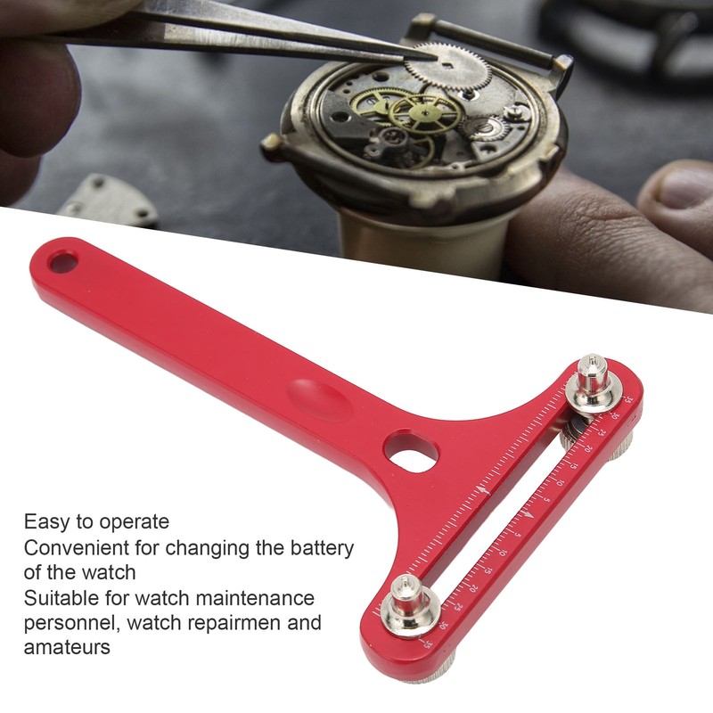 T Shaped Watch Back Case Opener Alloy Steel Clear Scale