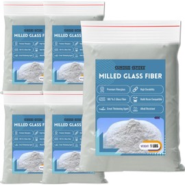 [Pack of 5] 1 LBS Milled Fiberglass - Epoxy Thickener - Fiberglass Resin Filler Material for Epoxy, Vinyl Ester, & Polyester Resin - Add To Fumed Silica Thickener for Repairing Holes, Cracks and Tears