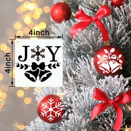 YEAJON 25Pcs Christmas Stencils 4x4 Inch for Painting on Wood Slice, Fabric, Paper, Windows, Cards, DIY Christmas Ornaments, Reusable Merry Christmas & Santa Drawing Templates