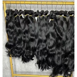 Raw Indian Curly Hair Bulk Unprocessed Raw 100% Cambodian Human Hair Vendor Curly Raw Wavy Indian Hair Human Hair Wigsstyle: all, color: Natural Wave, Stretched Length: 22"