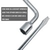 Semetall 19mm Car Spare Tire Lug Wrench,Slotted End Socket Repair