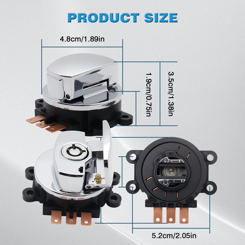 Ignition Switch Lock with 2*Keys Compatible with Harley-Davidson Road King