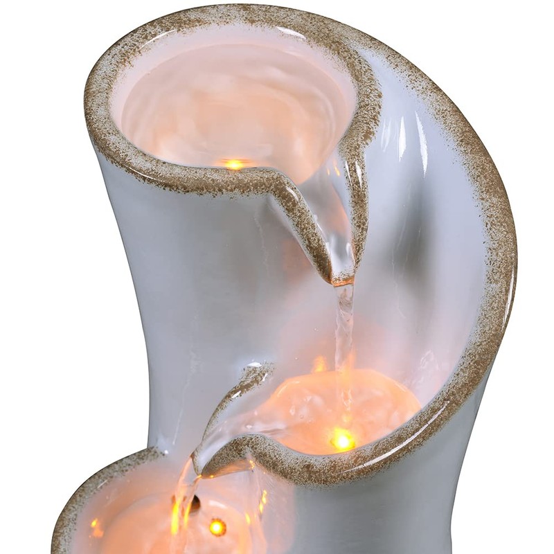 Haobos Indoor Water Fountain Imitation Ceramics Appearance Tabletop Fountain Relaxation