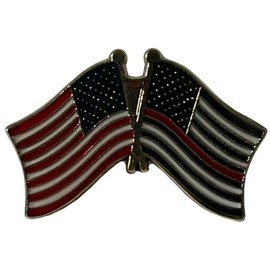 Wholesale Lot of 50 USA & USA Thin Red Line Wavy Flags Motorcycle Hat Cap Lapel Pin