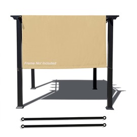 Alion Home Universal Waterproof Pergola Shade Cover – Pergola Replacement Canopy – Outdoor Adjustable Shade Cover with Heavy Duty Weighted Metal Rods (14' x 8', Sand)