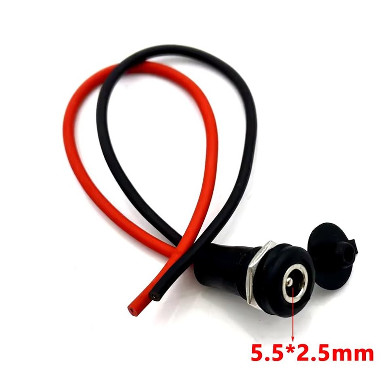 Waterproof 5.5x2.1/2.5 (mm) Panel Mount Female Jack Socket DC Power