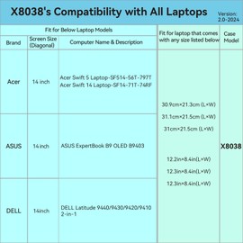 Smatree Hard EVA Protective Sleeve Case Compatible for 14 inch Acer Swift 5 Laptop-SF514-56T-797T, for Acer Swift 14 Laptop-SF14-71T-74RF Notebook Bag (X8038)