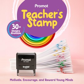 Promot Teacher Stamps for Classroom - Knowledge is Power Self-Inking Motivational Stampers for Kids - Homeschool & School Grading Tool - Useful Teacher Gifts - Encouraging School Stamps for Teachers