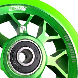 Fantic26 Spy7 Stunt Scooter Roll, Trick, Kick I, Children, Scooter, Wheel, 110 mm, ABEC 11, Quick, Quiet, Freestyle (Green/PU Green)
