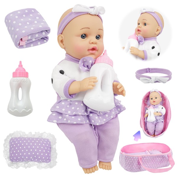 SMILESSKIDDO Baby Doll with Accessories, 12" Baby Dolls for Girls,Dolls