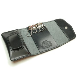 Ricky's Multi-Key Case, Smart Key, Storage, Pocket, Remote Control, Remote Control Key, Keyless Case, Compatible with most Models, Genuine Leather, Tochigi Leather, Toyota, Nissan, Honda, Mazda, Subaru, Daihatsu, Suzuki, Mitsubishi Keys, Made in Japan, 04. Type II Normal Black, H10.5 cm x W6.5 cm x D2.5 cm