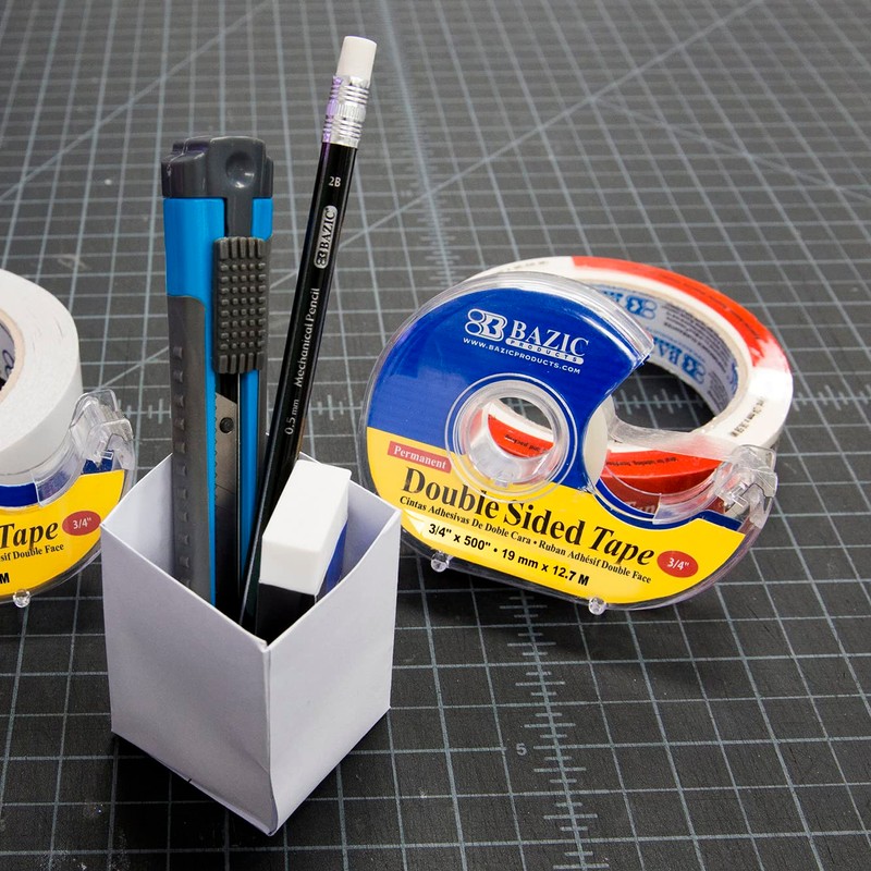 BAZIC 3/4" X 500" Double Sided Permanent Tape w/Dispenser