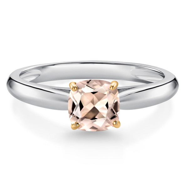 Gem Stone King 925 Silver and 10K Yellow Gold Peach