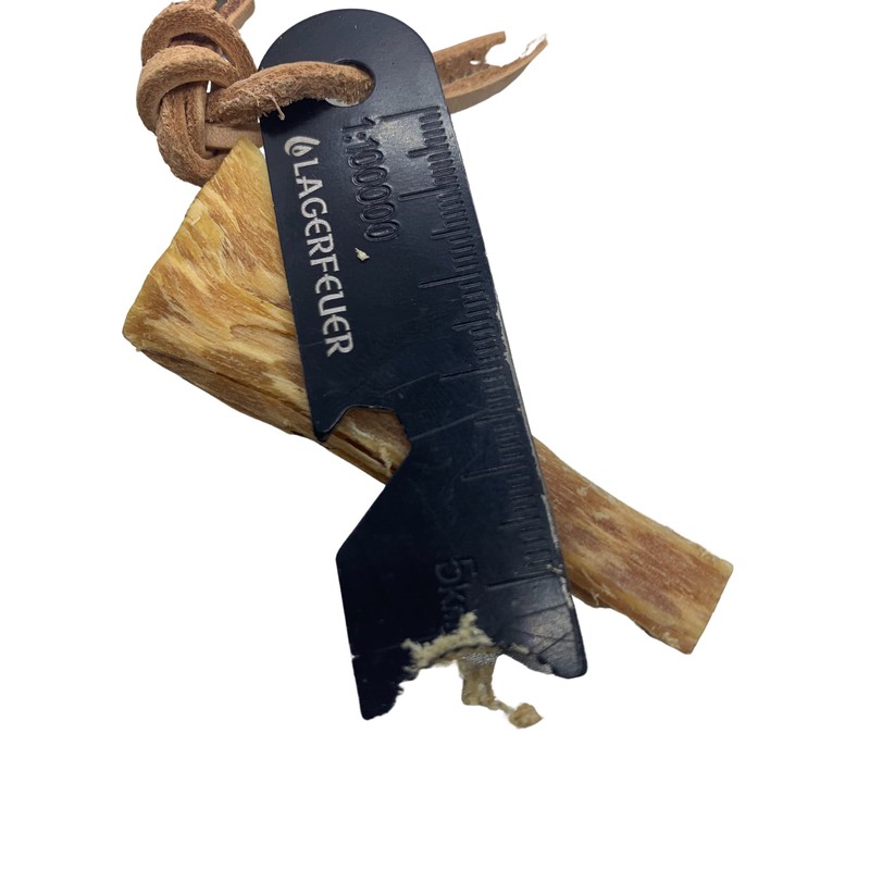 LAGERFEUER Hexa-Shaped Fire Starter, Hexagonal, Ferrocerium, Genuine Leather, Leather Cord,