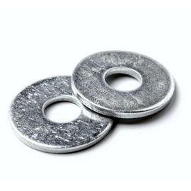 DOJA Barcelona | Wide Washers | M14 | Galvanised Steel | U Washers | Pack of 20 | Washers for Screws or Door Hinges | Applications: Construction, Machinery, Plumbing, DIY, DIY