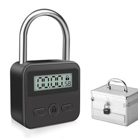 mizikuu Smart Time Lock, Candado Taquilla Con Pantalla LCD Recargable Bloqueo de Tiempo USB Candado de Seguridad 99 Horas Max Timing Lock Candado Numerico para Prevenir Malos Hábitos,