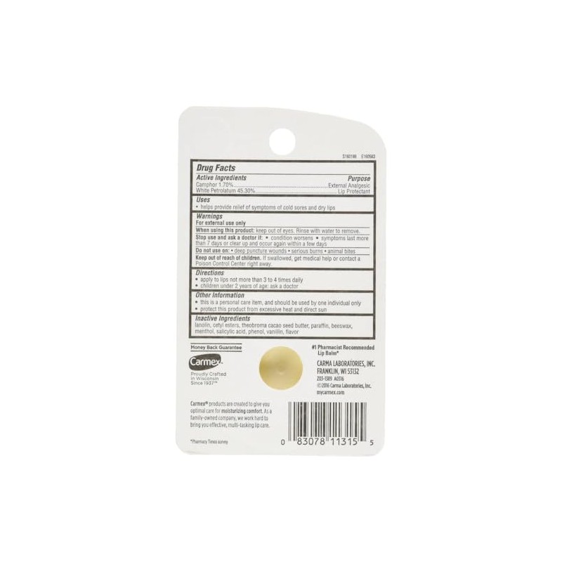 Carmex Bálsamo labial clásico medicado 0.25 oz (paquetes de 12)