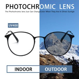 Myfeasy Photochromic Multifocal Progressive Reading Glasses Anti Blue Light Women's Multifocal Sunglasses Turn Blue Reader