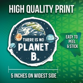 Save The Earth Stickers - Environmental Awareness Stickers - Eco-Friendly Motivational Stickers - 2 Pack - 5" On Longest Side - Made in USA - PLDFS4214