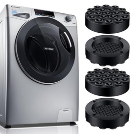 KAIYAYA Pack of 4 Washing Machine Underlay Universal Non-Slip Mat Washing Machine Feet Non-Slip Vibration Damper Washing Machine Vibration Damper for Washing Machines and Dryers
