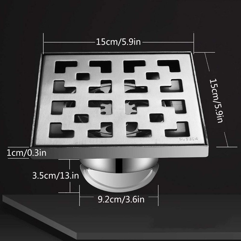 Shower drain, floor drain, stainless steel drain channel, siphon with