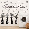 Laundry Room Wall Decal, Wash Dry Fold Repeat Flower Vase