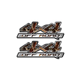 Speed Demon Hot Rod Shop 4x4 Off Road Decals Buck Flaming Camouflage 4WD Set of 2 Truck Stickers BLO4