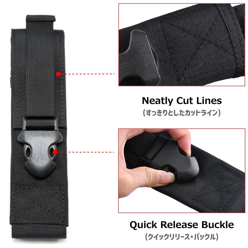 Azarxis Flashlight Pouch Holster, Tactical Molle Handheld LED Torch Holder