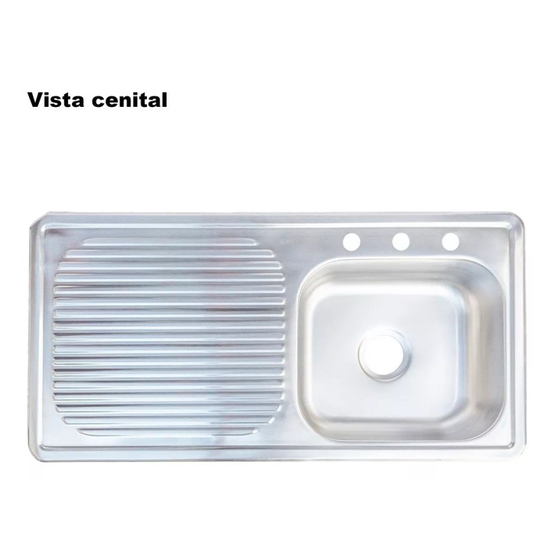 Cnx - Tarja Con Escurridero (100x50) Con Kit De Instalación