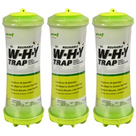 RESCUE! WHY Trap for Wasps, Hornets, & Yellowjackets – Hanging Outdoor Trap - 3 Traps