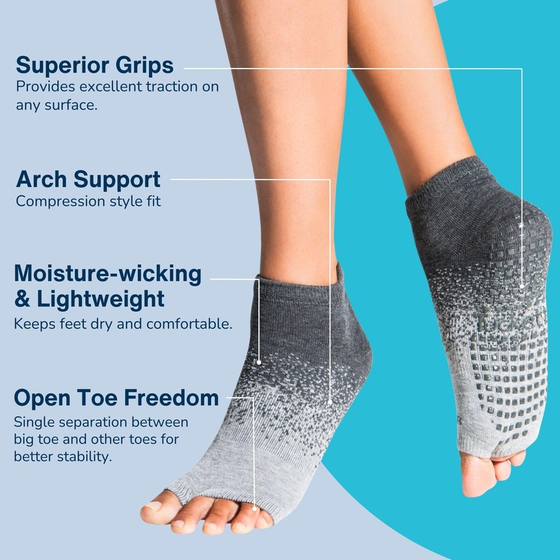Tucketts Toeless Non-slip Grip Socks - Men's Cotton Socks for