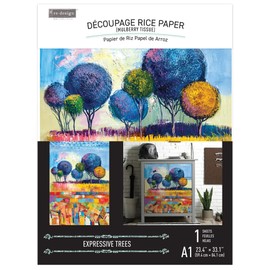 Prima Marketing Décor Rice Tissue Paper® Mulberry Expressive Trees 23"x33" Wall Decals DIY Wallpaperstickers Murals Decor for Kitchen Living Room Bedroom Bathroom Nightstands