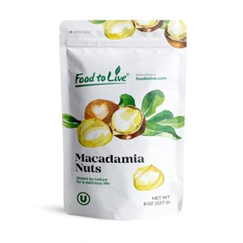 Macadamia Nut Halves & Pieces, 8 Ounces – Raw, Shelled, Unsalted, Kosher, Vegan, Bulk. Keto Snack. Good Source of Healthy Fats. Great for Baking, and as Topping for Salads, Yogurt.