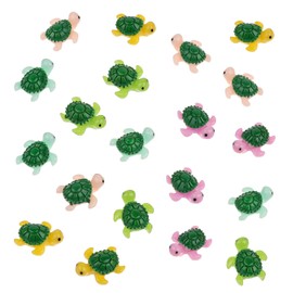20 Pcs Miniature Turtles Multicolored Mini Turtle Decor Tiny Turtles Miniature Tortoises, Micro Landscape Decor Ornament Turtle Figure Garden Decor, Sea Turtles for Garden Fish Tank Micro Landscape