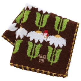 ANNA SUI 109482-0007-01 Towel Handkerchief Daisy (Brown) Women's Towel Hand Towel, Approx. 9.8 inches (25 cm)