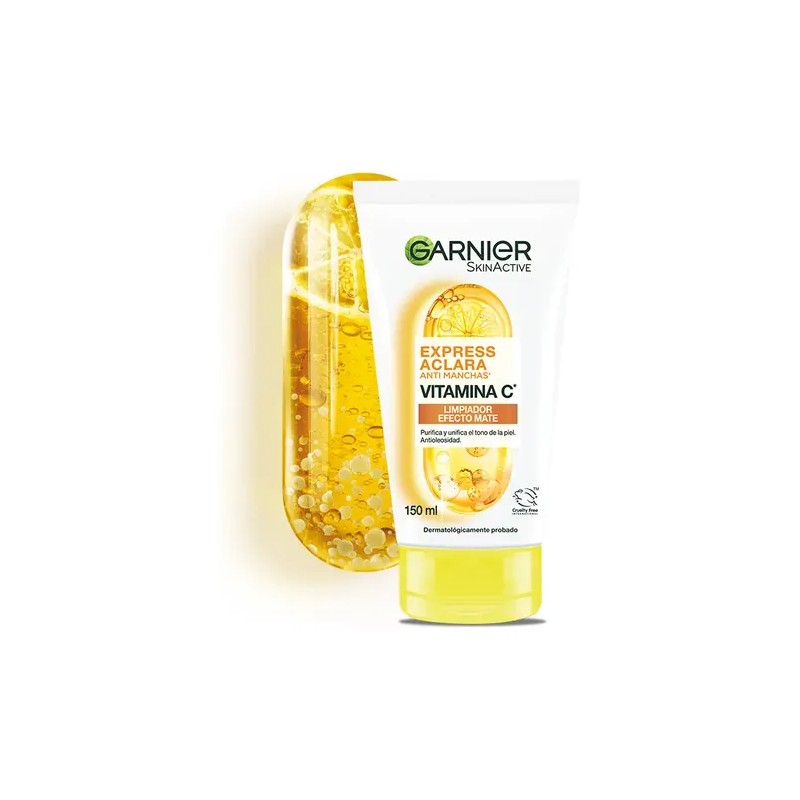 Garnier Skin Active Limpiador Facial Express Aclara Antimanchas Vitamina Piel