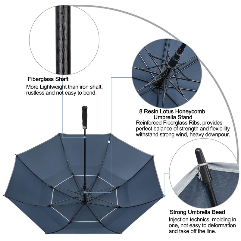 G4Free 47/54/62/68 Inch Automatic Open Golf Umbrella Oversize Extra Large