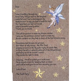 UNIQUEPGIFTS Tooth Fairy Letter, First Tooth Fairy Visit, Tooth Fairy Accessories For Boys And Girls, Tooth Fairy Gift, First Tooth Gift (Tooth Fairy Letter Only)