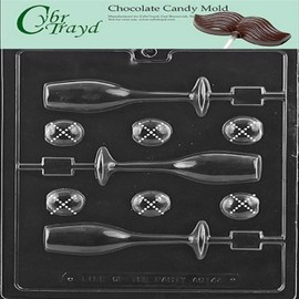 Cybrtrayd Life of the Party AO144 Champagne Glass Lolly All Occasions Chocolate Candy Mold in Sealed Protective Poly Bag Imprinted with Copyrighted Cybrtrayd Molding Instructions