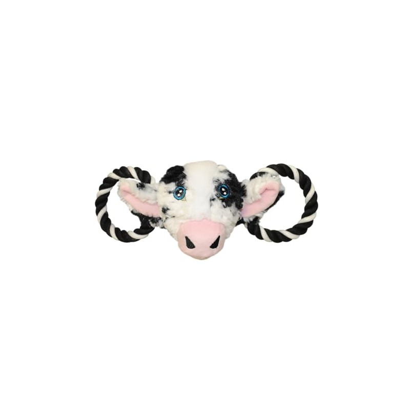 Jolly Pets Jolly Tug-a-Mal Cow Tug/Squeak Toy, Small